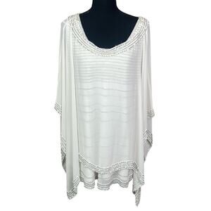 J Kara beaded evening formal tunic and cape women's 1X
